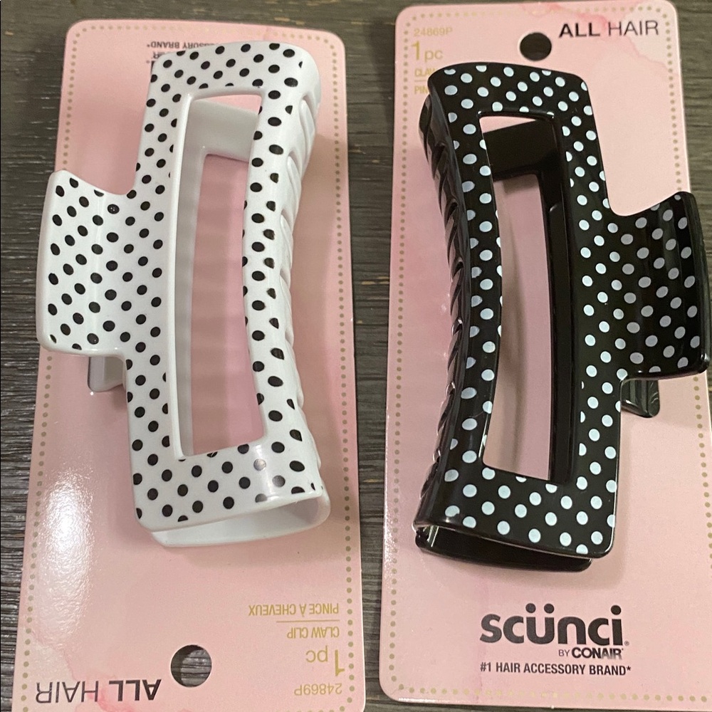 Polka Dot Hair Claw Clips Set